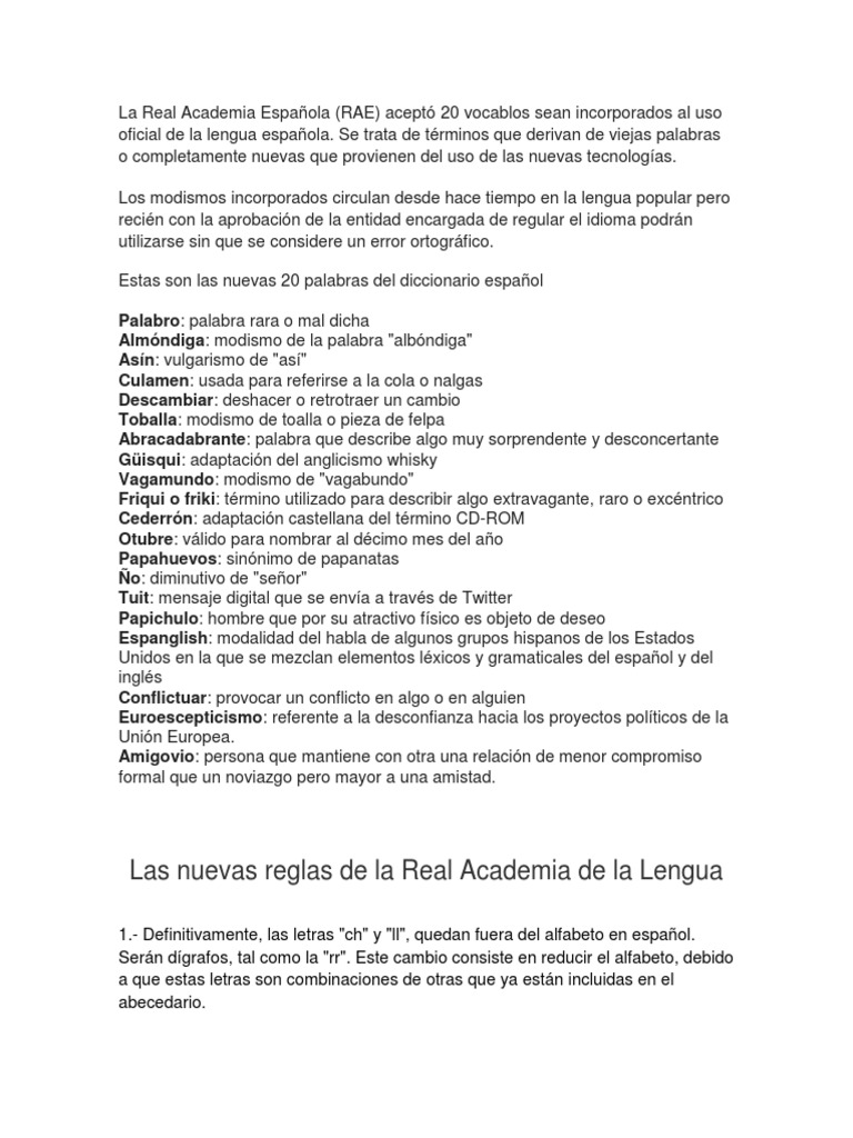 La RAE sumó 229 palabras al diccionario y redefinió otras