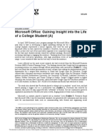 Caso Microsoft Office - Gaining Insight Into The Life of A College Student (A)