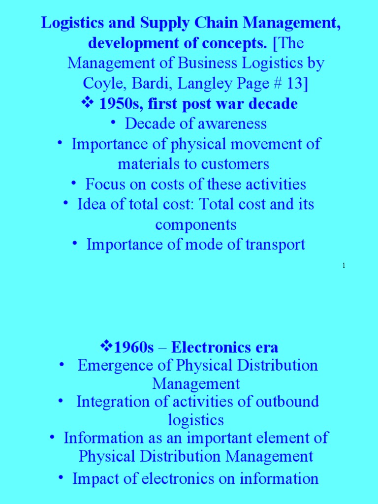 Evolution of Logistics and Supply Chain Management | PDF | Logistics ...