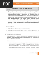 Topic 3 Implications of Socio-Cultural Diversity: Learning Outcomes