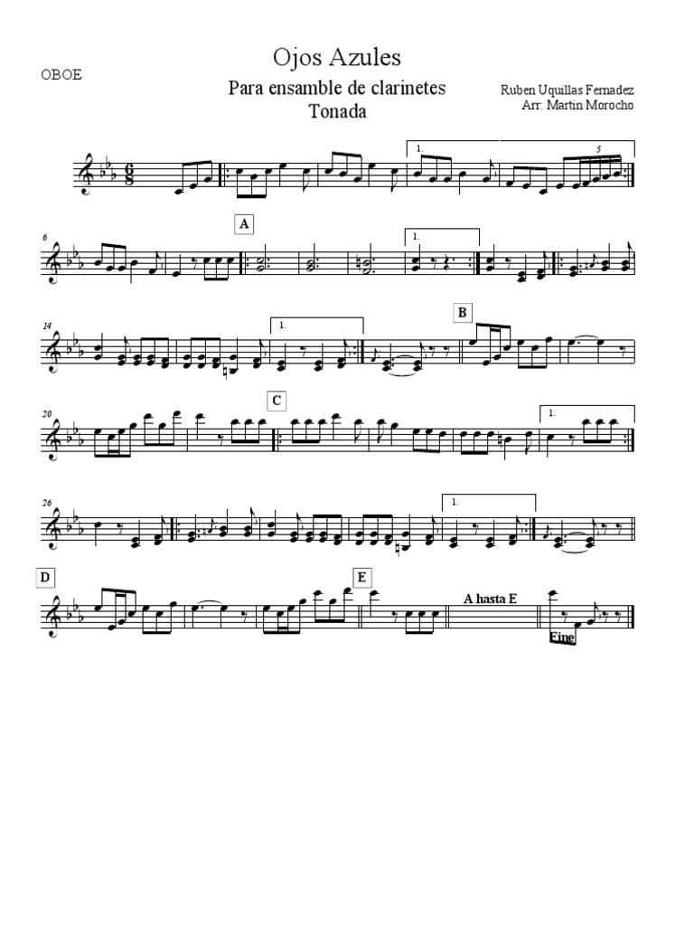 Ojos Oboe PDF Woodwind Instruments Aerophones