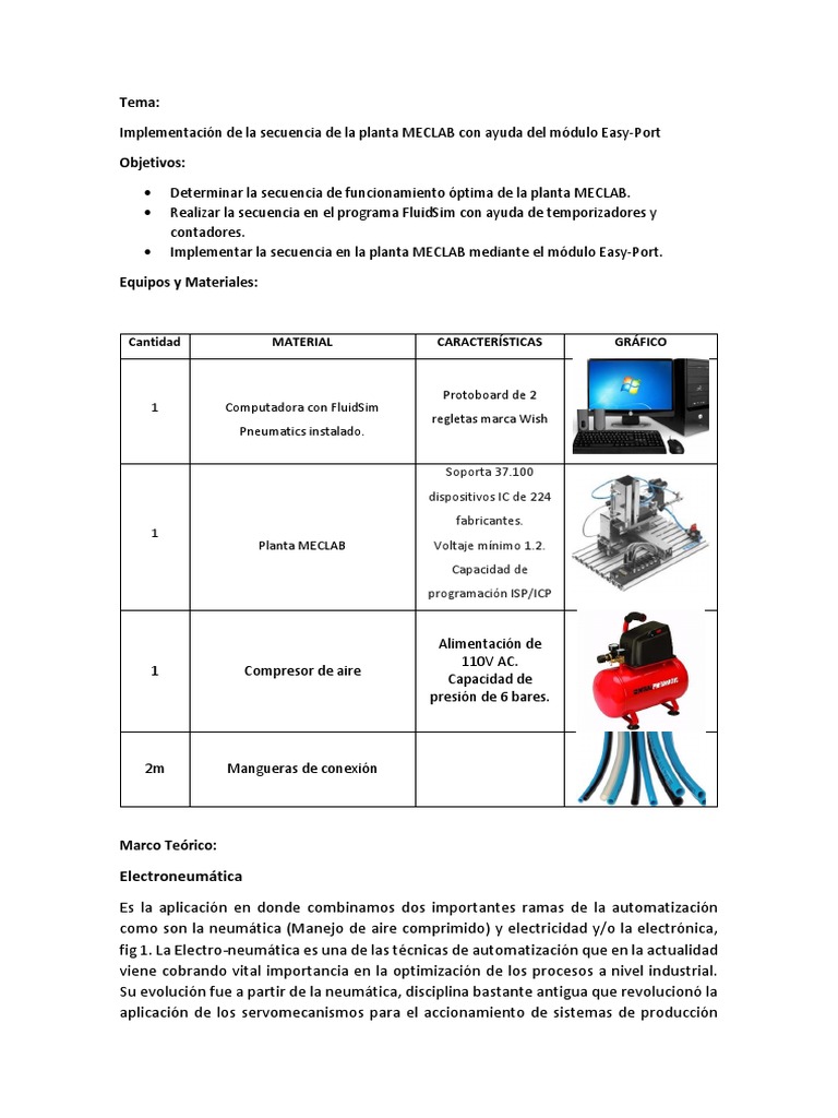 Secuencia de Planta MECLAB en FluidSim | PDF | Hardware de la ...
