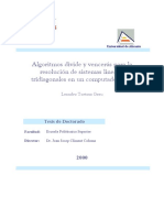 Algoritmos Divide y Venceras para La Resolucion de Sistemas Lineales Tridiagonales en Un Computador BSP 0 PDF