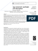 Reinterpreting Corporate Apologia As Self-Discipline PDF