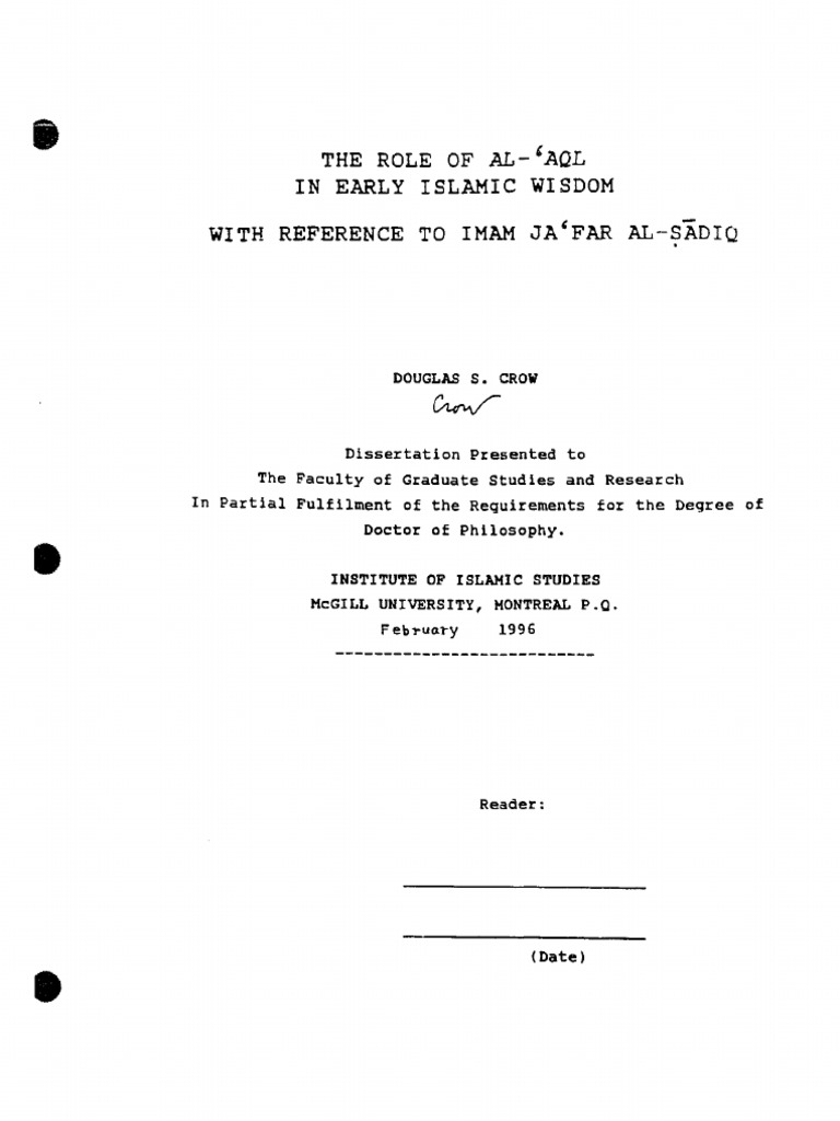 The Role Of Alʻaql In Early Islamic Wisdom With Reference To Imam Jaʻfar Alṣadiq Pdf Religions Abrahamiques Croyances Religieuses