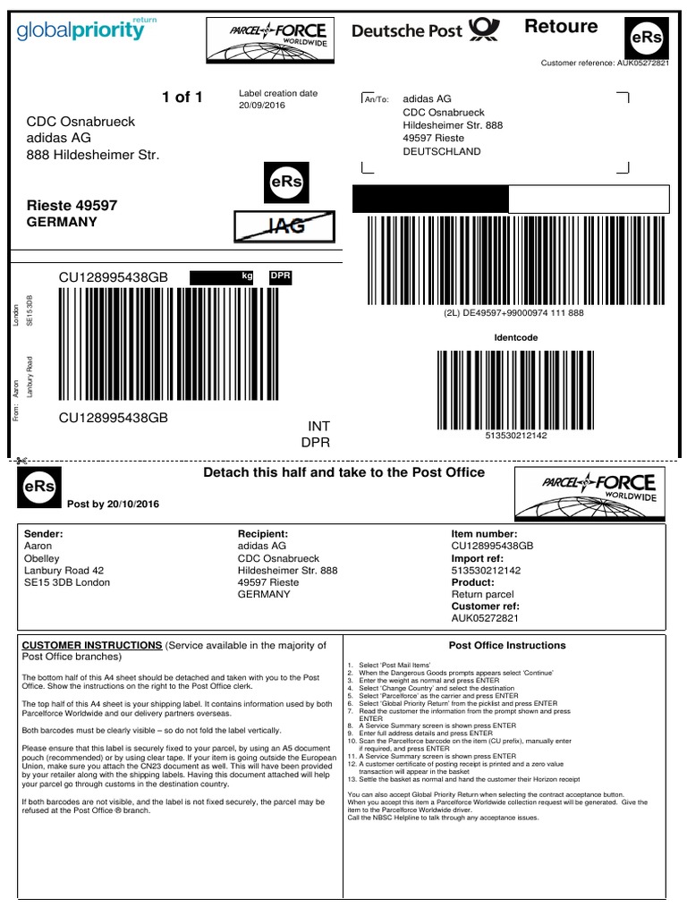Return Label | PDF | United States Postal Service | Postal System