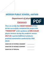 Modish Public School, Hathin: Department of Physics