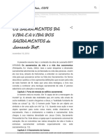 Os Sacramentos Da Vida e a Vida Dos Sacramentos de Leonardo Boff