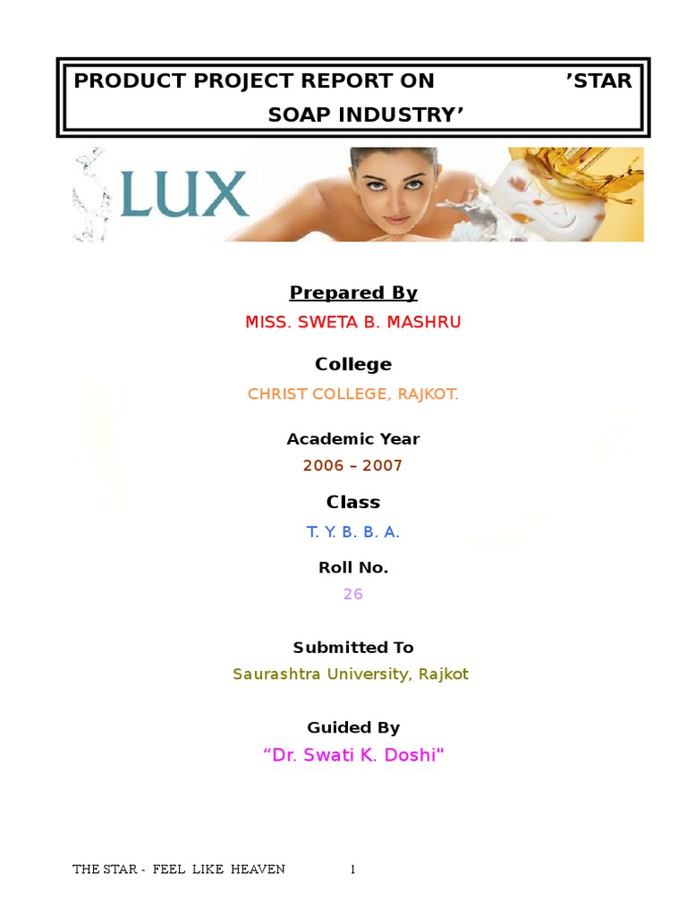 Star Soap Industry Project Report | PDF | Soap | Loans