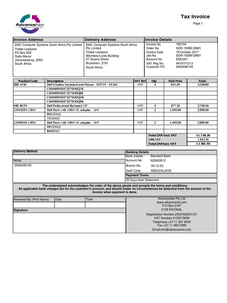 Tax Invoice Invoice Address Invoice Details Delivery Address PDF