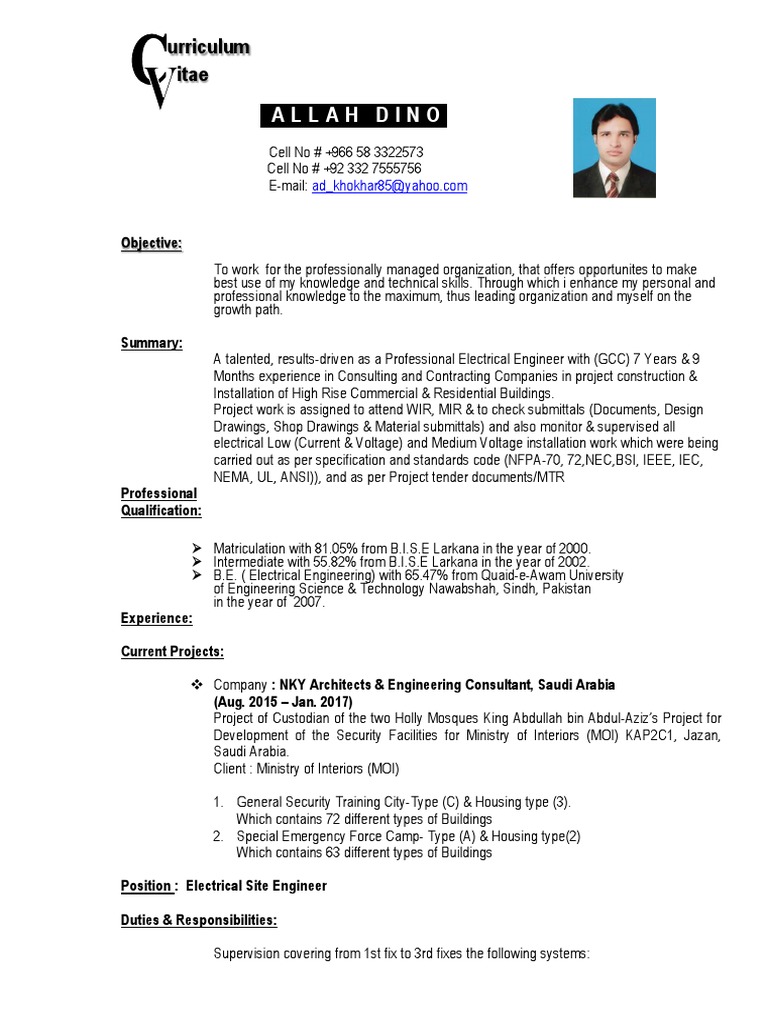 electrical site engineer