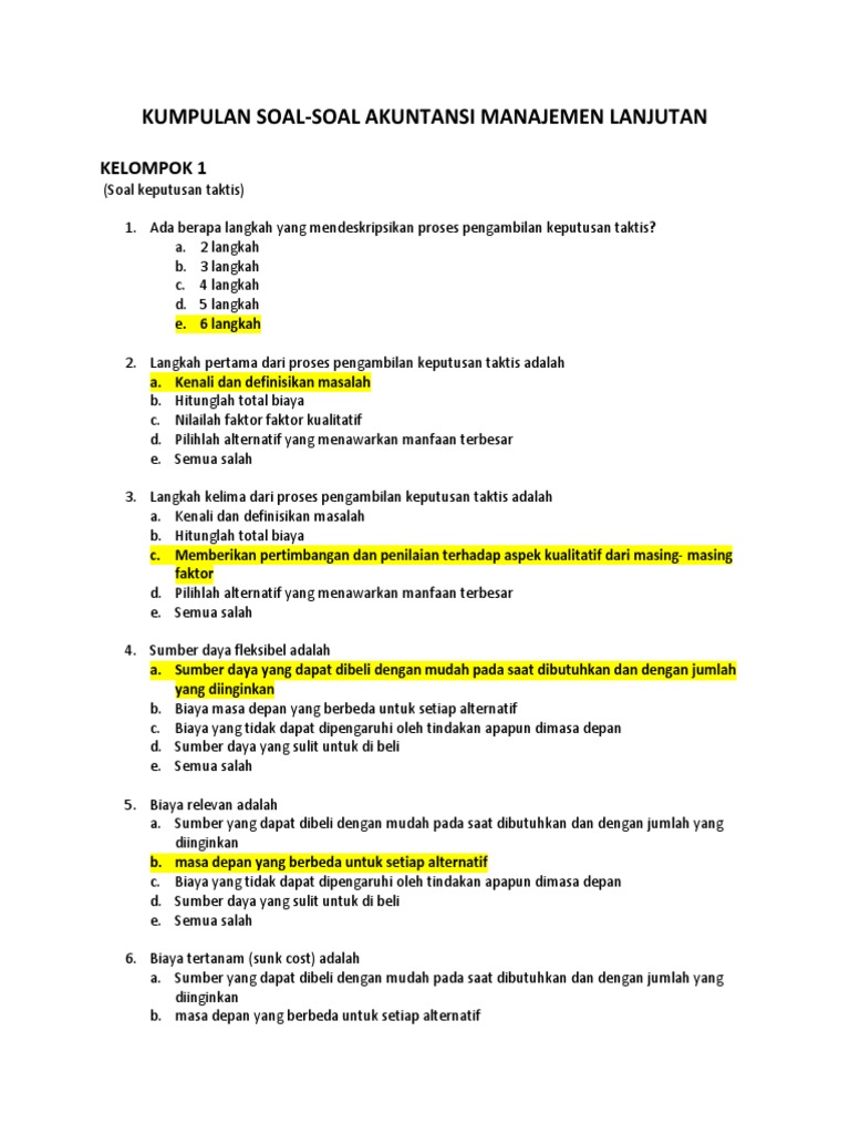 Kumpulan Soal Soal Aml