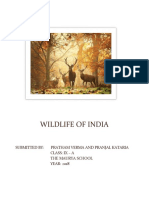 Wildlife of India: Submitted By: Pratham Verma and Pranjal Kataria Class: Ix - A The Maurya School YEAR: 2018