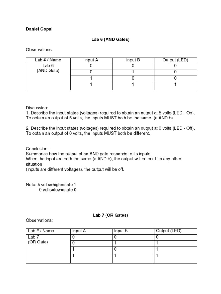 Daniel Gopal Lab 6 (AND Gates) | PDF | Power Inverter | Electronic Design