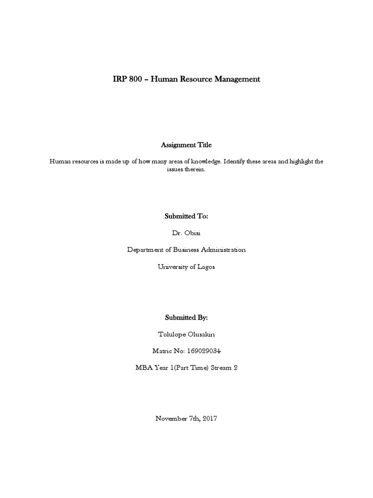 Human Resource Management Knowledge Areas | PDF | Human Resources ...