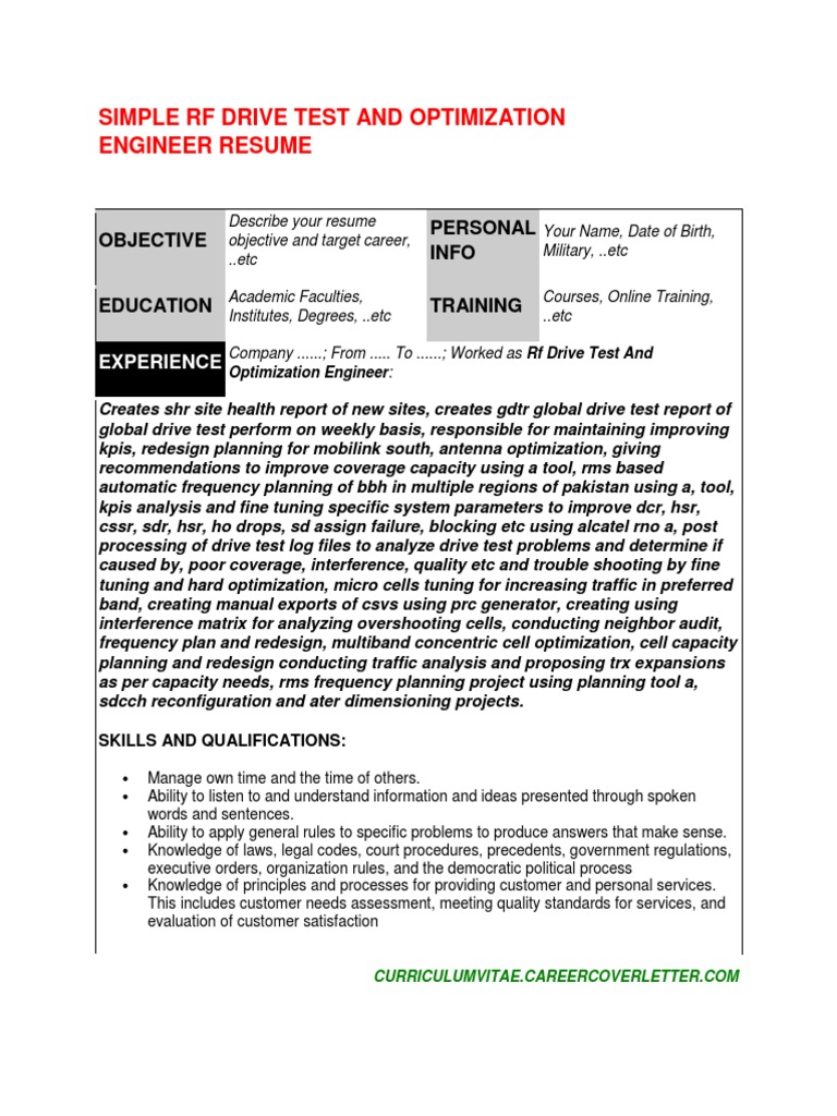 RF Engineer Resume Guide | PDF | Mathematical Optimization ...