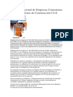 Registro Nacional de Empresas Contratistas y Subcontratistas de Construcción Civil