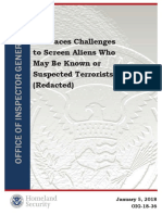 ICE Faces Challenges to Screen Aliens Who May be Known or Suspected Terrorists