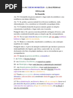 (Cc, Art. 40 a 69) t.iii Do Domicílio – l.i Das Pessoas