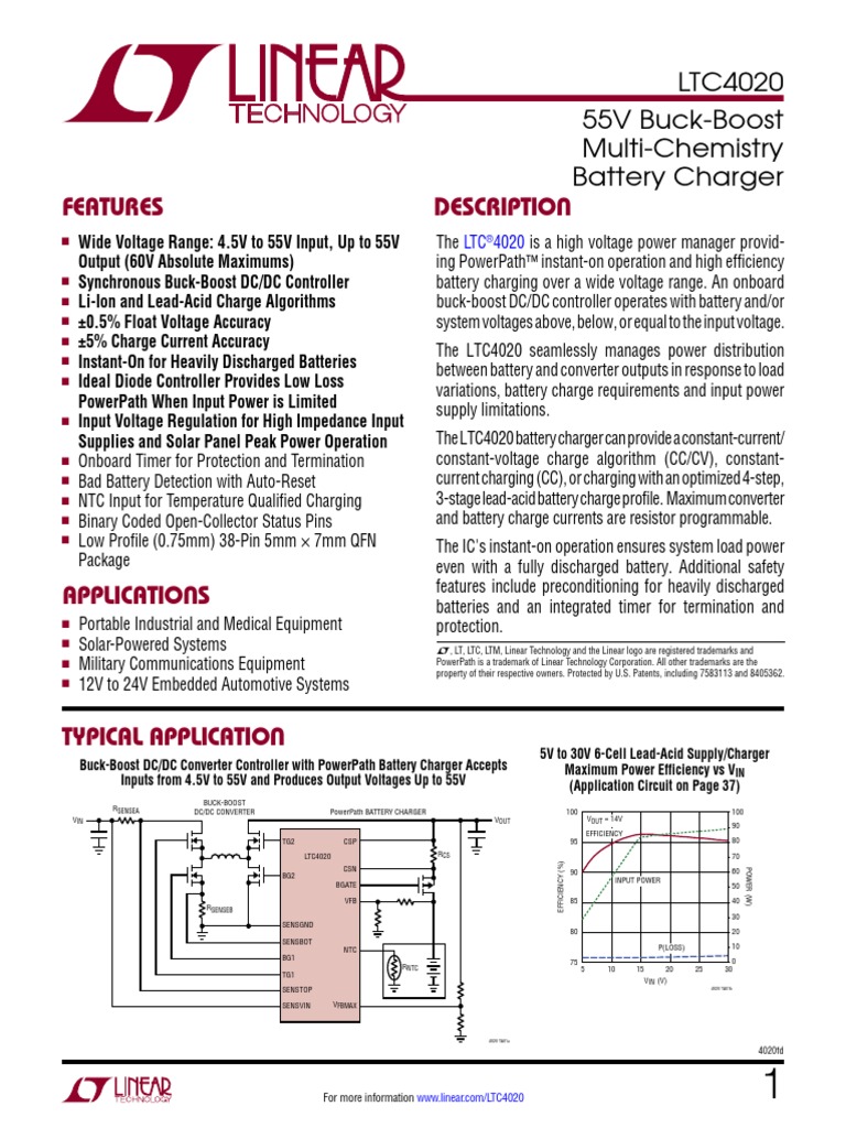 Ltc4020 55v Buck Boost Multi Chemistry Battery Charger - 