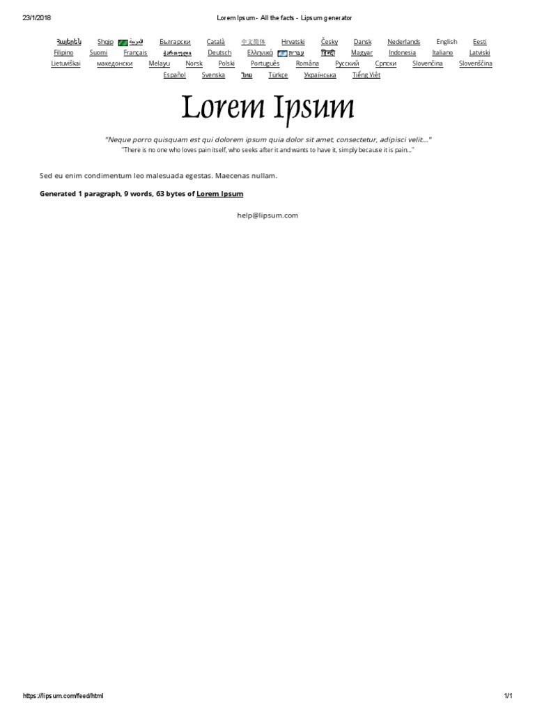 Lorem Ipsum Generator Facts & Info | PDF