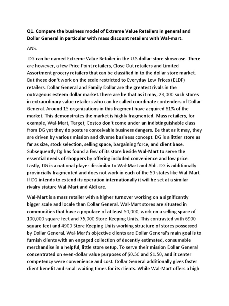Comparing the Business Models and Future Growth Strategies of Dollar General and Walmart in the