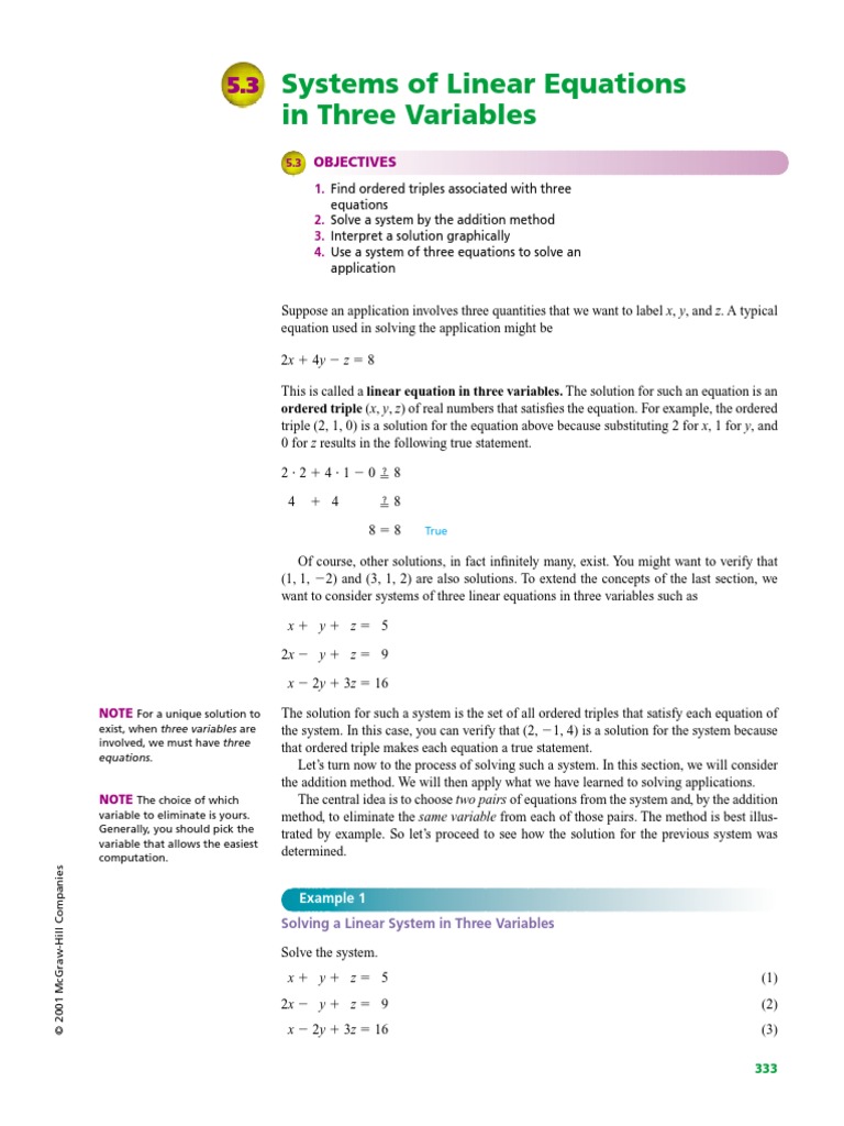 Abc | PDF | System Of Linear Equations | Equations