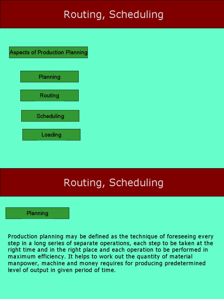 Routing vs. Scheduling in Production | PDF | Applied Mathematics ...