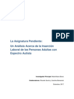 La Asignatura Pendiente: Un Análisis Acerca de La Inserción Laboral de Las Personas Adultas Con Espectro Autista