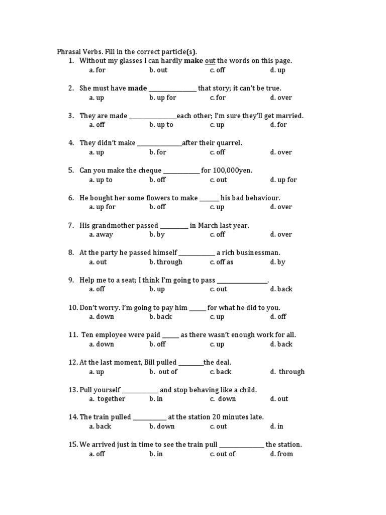 Phrasal Verbs | PDF | Language Arts & Discipline | Foreign Language Studies