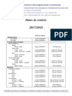 Dates de Rentree