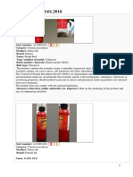 Raport Nr. 3/ 19.01.2018: Alert Number: A12/0028/18 Category: Chemical Products