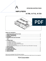 700 Series Amplifiers A-706, A-712, A-724: Operating Instructions