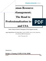 Human Resource Management The Road To Professionalization in The UK and USA - Bridget Fanning