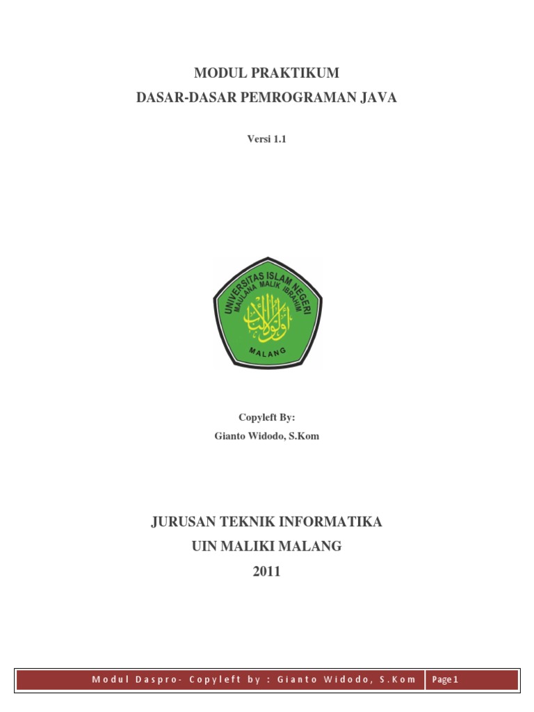 Modul Praktikum Pemrograman Java | PDF