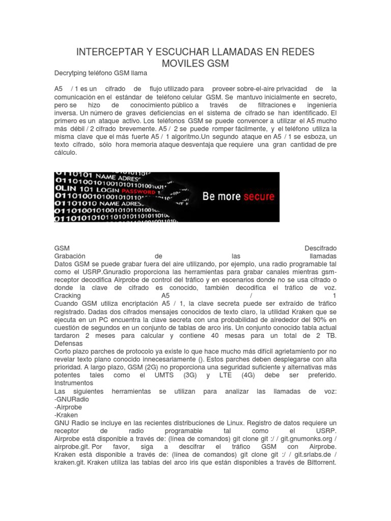 Interceptar y Escuchar Llamadas en Redes Moviles GSM | PDF | Hardware ...
