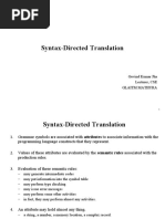 Syntax-Directed Translation: Govind Kumar Jha Lecturer, CSE Glaitm Mathura