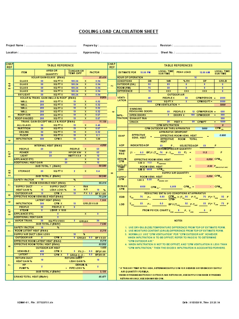 Load Calculation Air Conditioning Ventilation (Architecture)