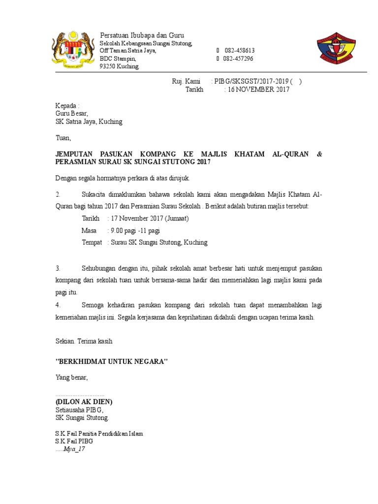 Surat Jemputan Kompang