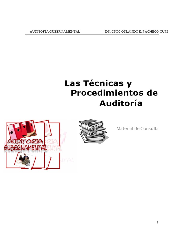 Técnicas y Procedimientos de Auditoría | PDF | Contralor | Auditoría ...