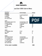 Balanced Diet 1500 Calorie Menu