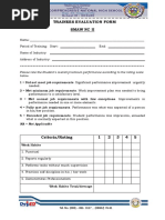 Smaw NC Ii Trainees Evaluation Form