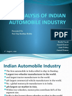 Analysis of Indian Automobile Industry: 1 August, 2010