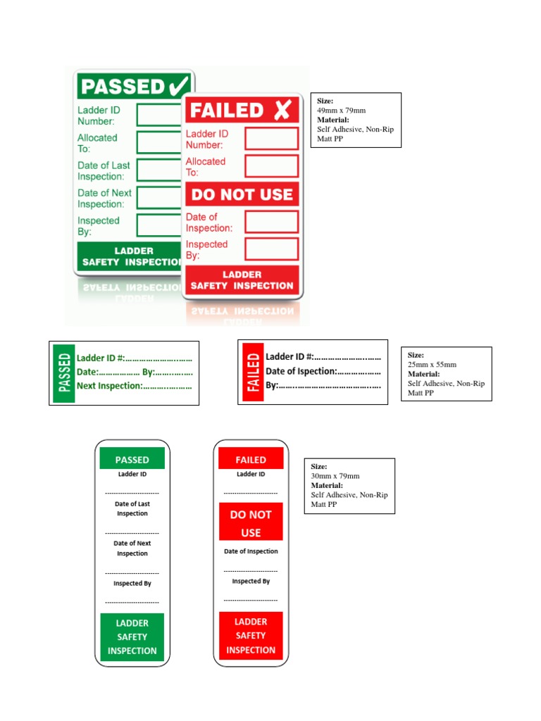 Ladder Inspection Tag Templates | PDF
