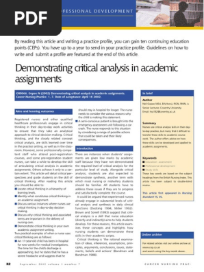 Critical Analysis