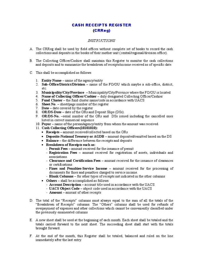 Appendix 27 - Instructions - CRReg | PDF | Cheque | Debits And Credits