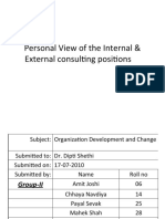 Personal View of The Internal & External Consulting Positions