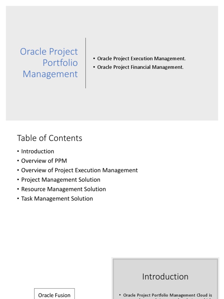 Oracle Project Execution Management Overview | PDF | Provisioning ...