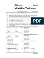 Advanced Maths Test: Class: II