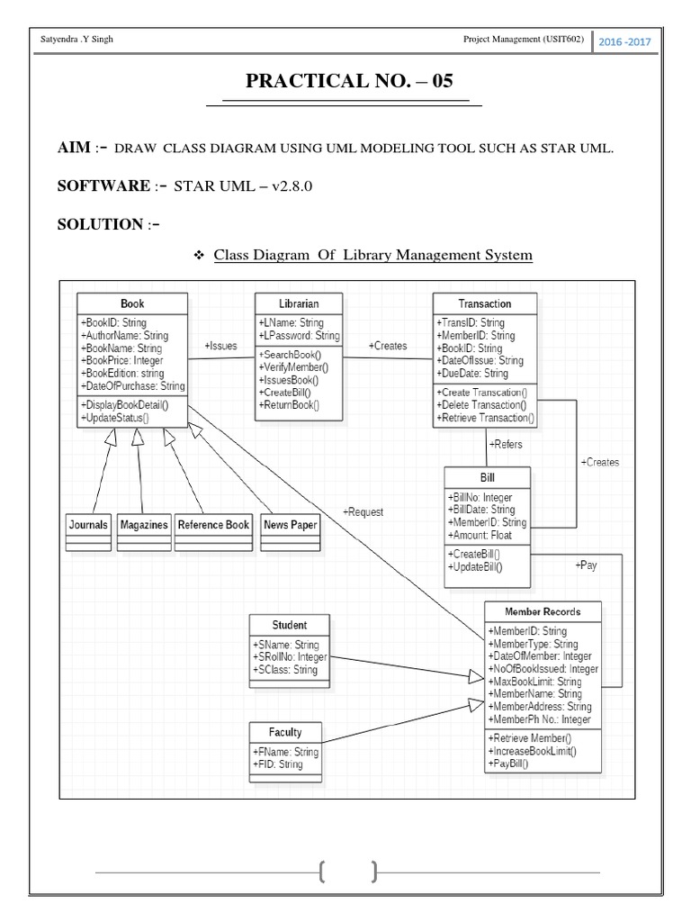 UML Class Diagrams for Management Systems | PDF | Use Case | Unified ...